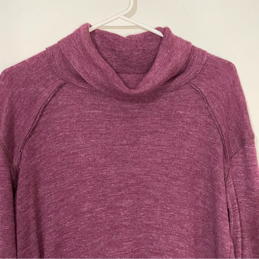 Free People Open Back Knit Turtleneck Plum Sz. M